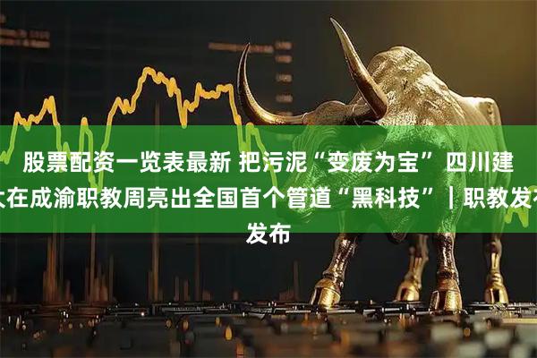 股票配资一览表最新 把污泥“变废为宝” 四川建大在成渝职教周亮出全国首个管道“黑科技”｜职教发布